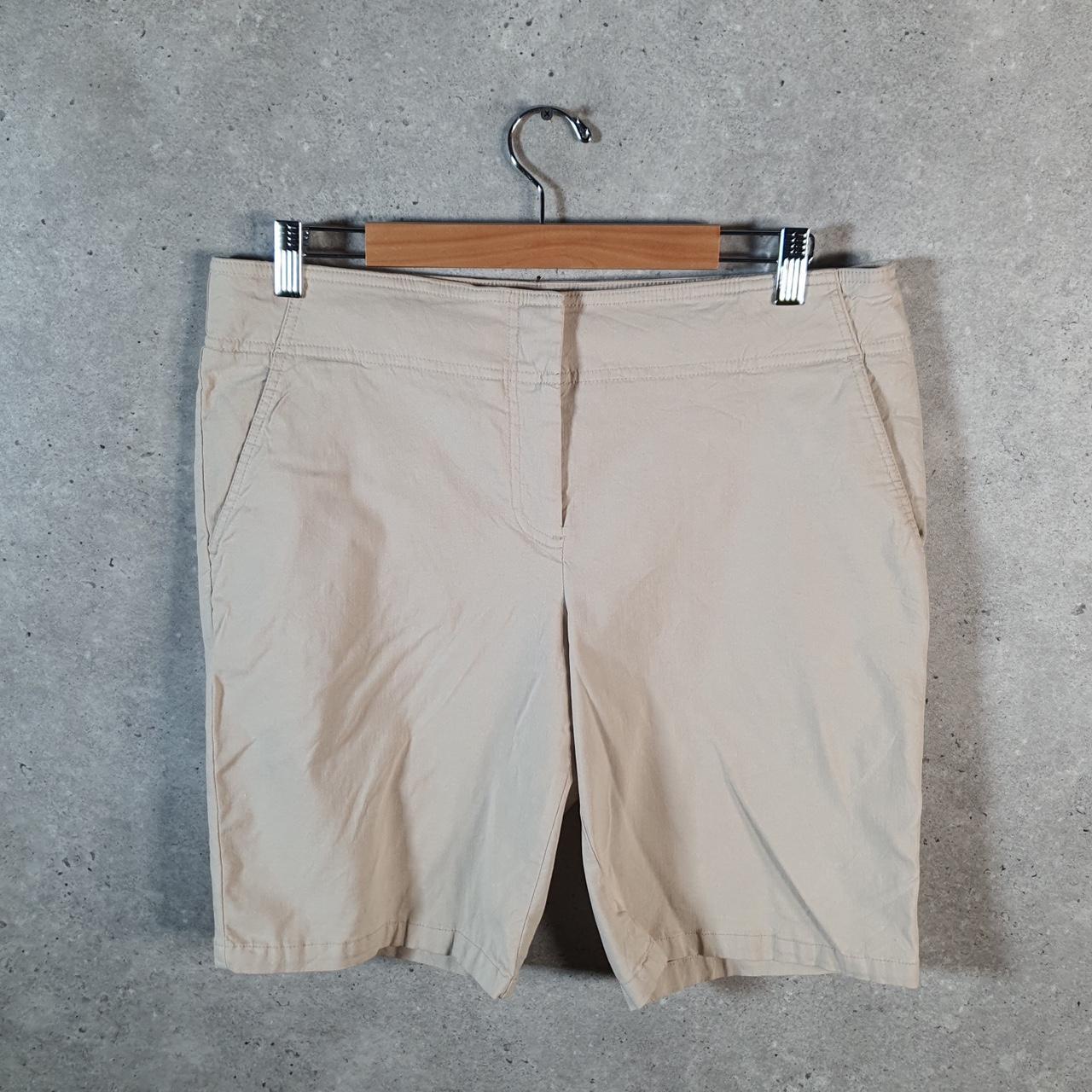 Vintage Izod Golf Chino Shorts Jorts Cargo Womens W34 Brown Baggy Cotton A4416