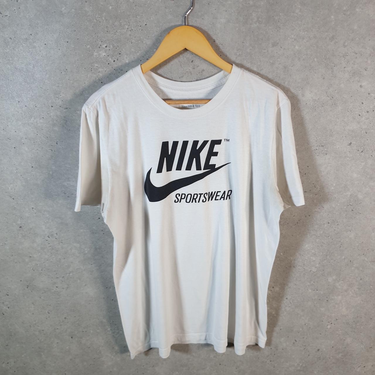 Vintage Nike Spellout Sportswear T Shirt Men’s Large White Logo Swoosh Athletic