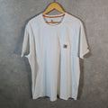 Vintage Carhartt Pocket T Shirt Men’s XL White Workwear Chore Utility Relaxed Fit C9279
