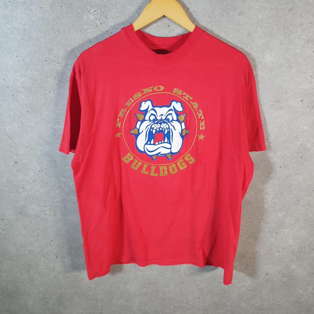 Vintage Hanes Fresno State Bulldogs USA Single Stitch T Shirt Men’s Large Red