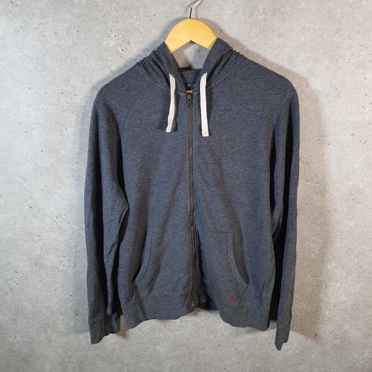 Vintage Ralph Lauren Polo Full Zip Hodie Men’s Medium Grey Cotton Pony
