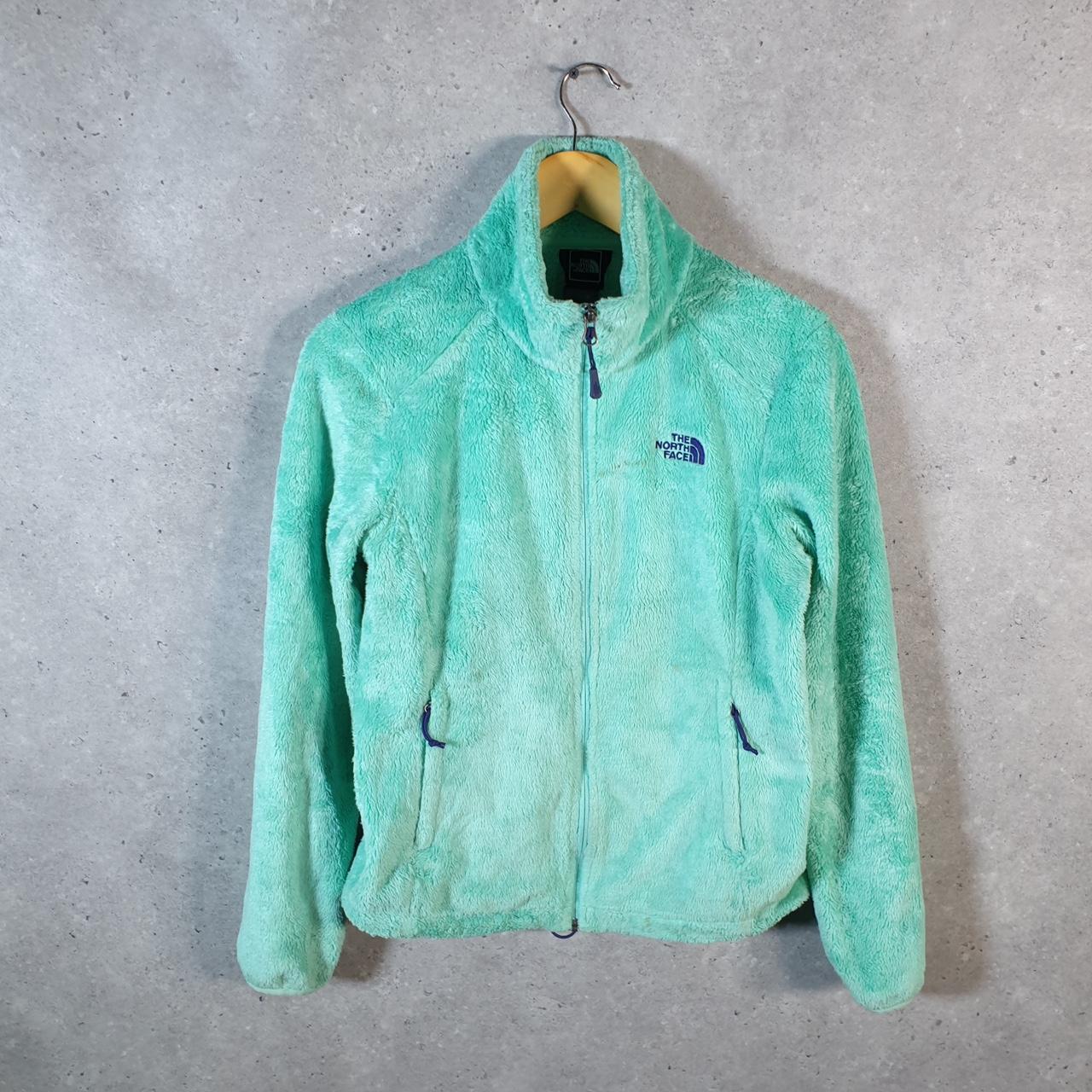 Vintage The North Face TNF Teddy Fleece Sweatshirt  Womens Small Blue Full Zip Logo Winter