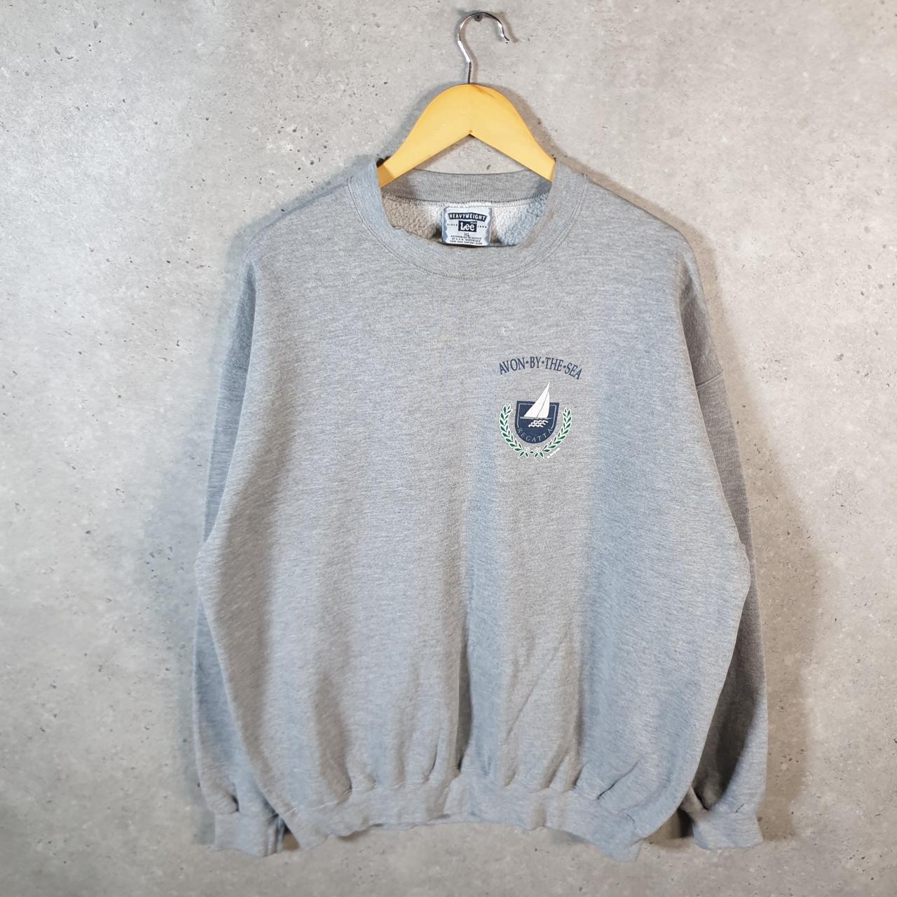 Vintage Lee Heavyweight Sweatshirt Men’s XL Grey USA Pullover Avon By The Sea