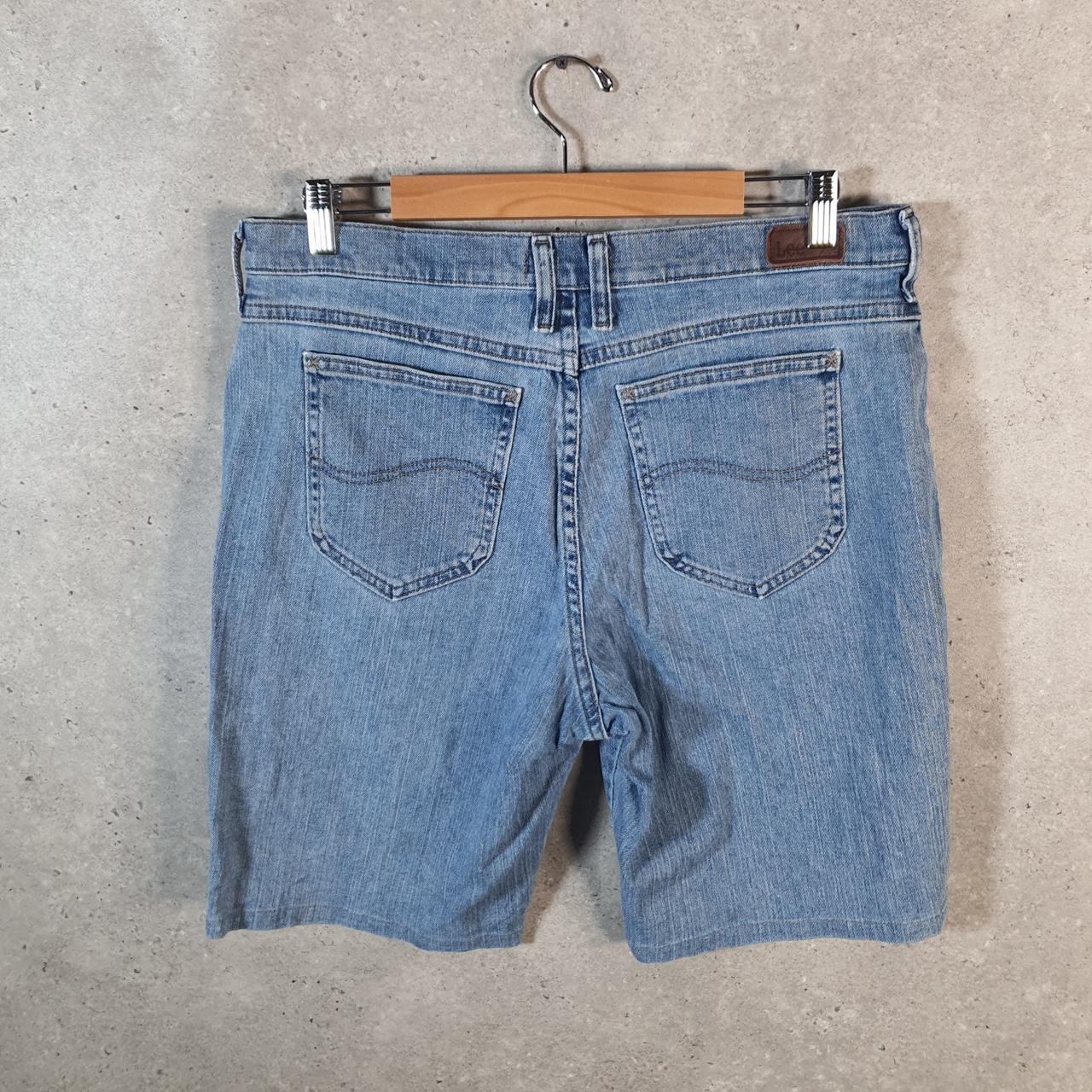 Vintage Lee Baggy Shorts Jorts Cargo Womens W32 Blue Relaxed Denim