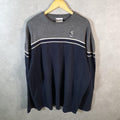 Vintage Walter Disney World Mickey Mouse Knit Sweatshirt Mens XL Grey Logo Winter