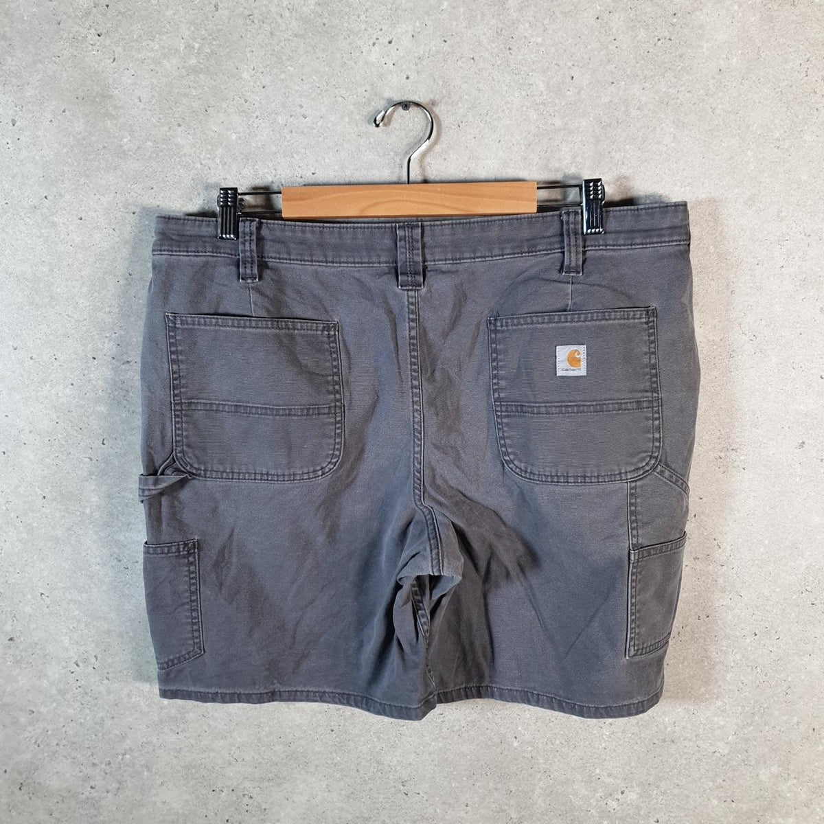 Vintage Carhartt Baggy Carpenter Shorts Jorts Cargo Womens W36 Grey Loose Fit Workwear A4703
