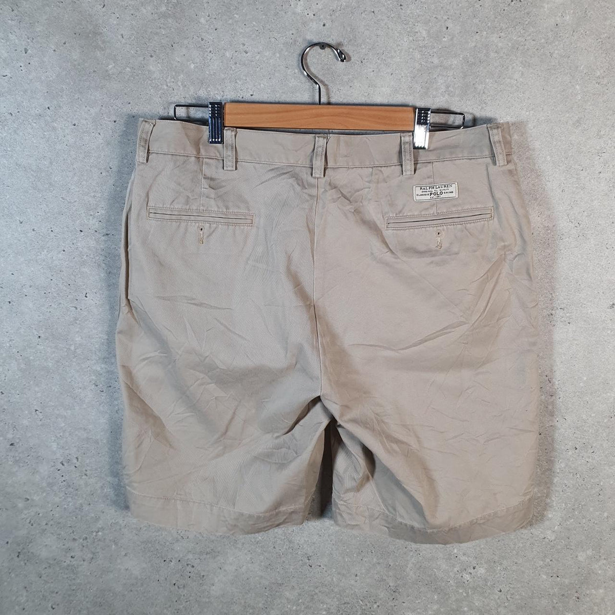 Vintage Ralph Lauren Polo Shorts Jorts Cargo Men’s W35 Brown Baggy Cotton Big Fish Vintage