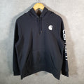 Vintage Carhartt Hoodie Womens Large Black Pullover Blank USA Relaxed Fit