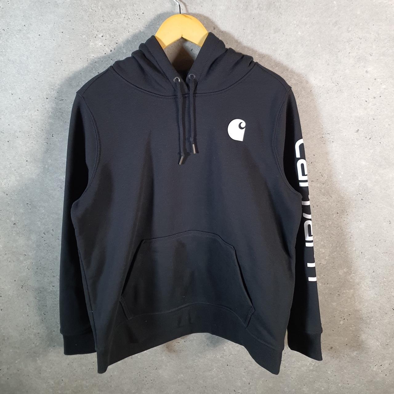 Vintage Carhartt Hoodie Womens Large Black Pullover Blank USA Relaxed Fit