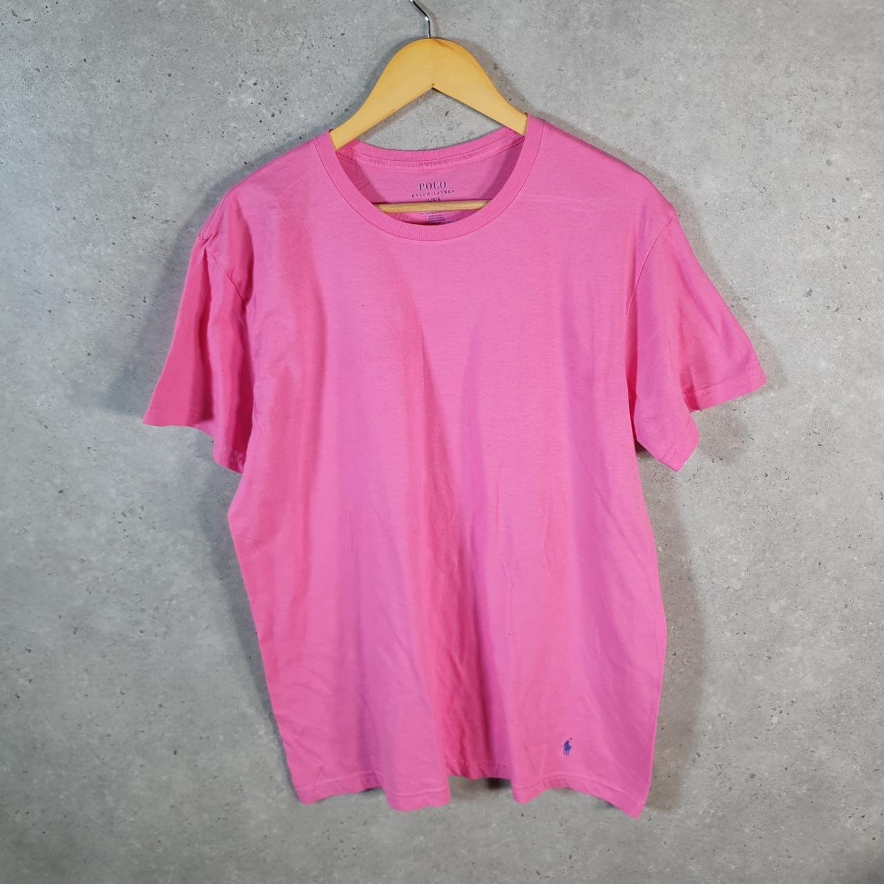 Vintage Ralph Lauren Polo T Shirt Men’s Large Pink Embroidered Classic Fit Pony C8589