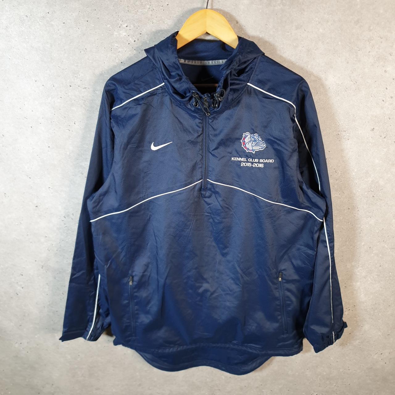 Vintage Nike 90s Windbreaker Track Jacket Mens S Blue USA Swoosh 1/4 Zip