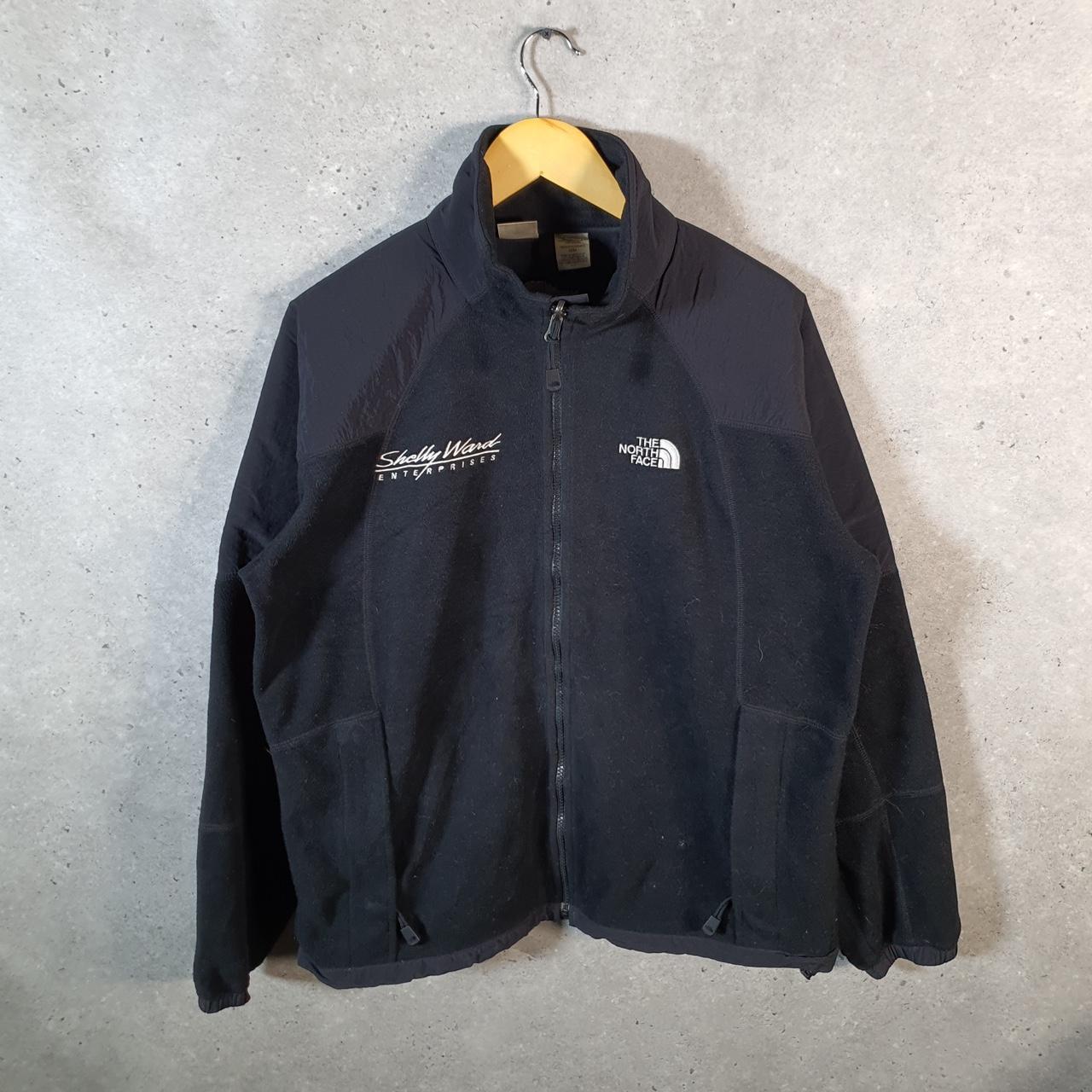 Vintage The North Face TNF Fleece Sweatshirt Mens Full Zip Medium Black Full Zip Logo