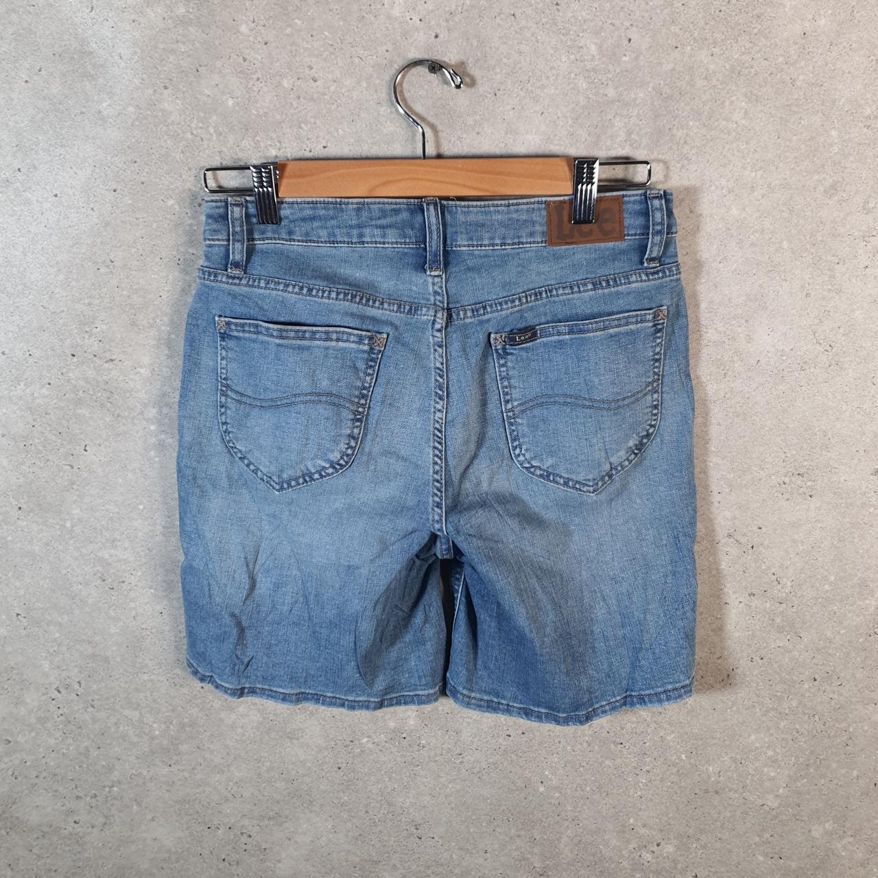 Vintage Lee Baggy Shorts Jorts Cargo Womens W28 Blue Denim Relaxed Cargo