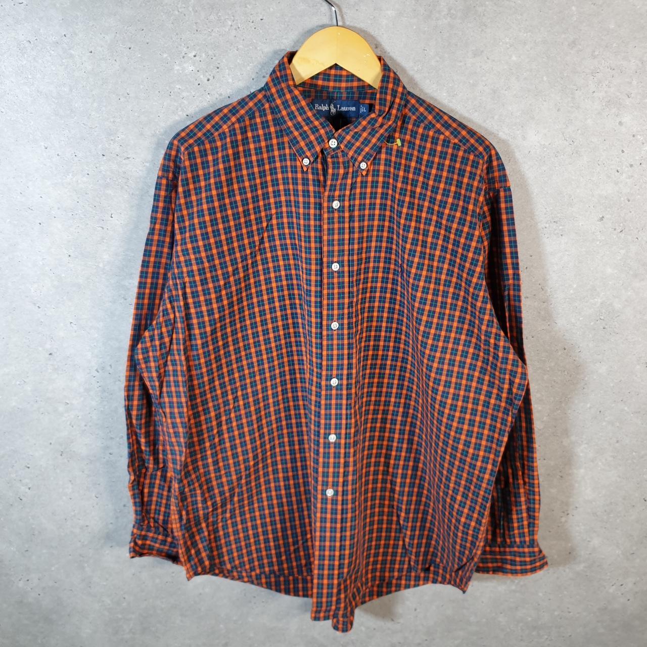 Vintage Ralph Lauren Button Down Shirt Men’s Large Checkered Blake Pony Cotton