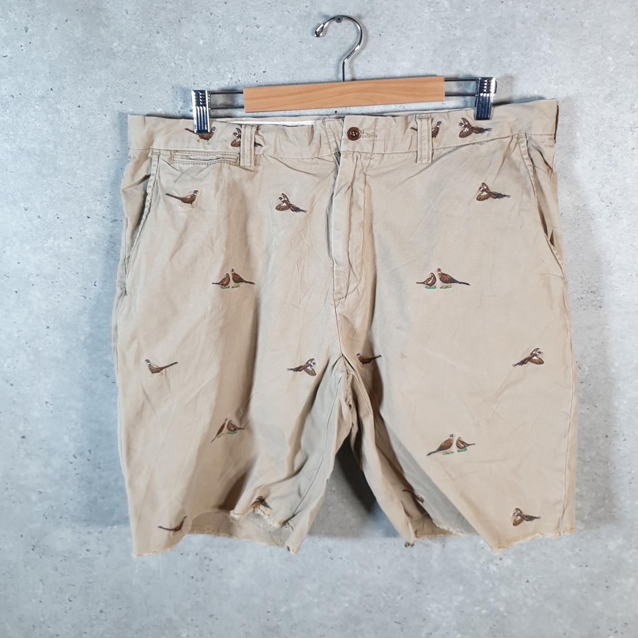 Vintage Ralph Lauren Polo Embroidered Pheasants Shorts Jorts Chino Cargo Men’s W36 Brown