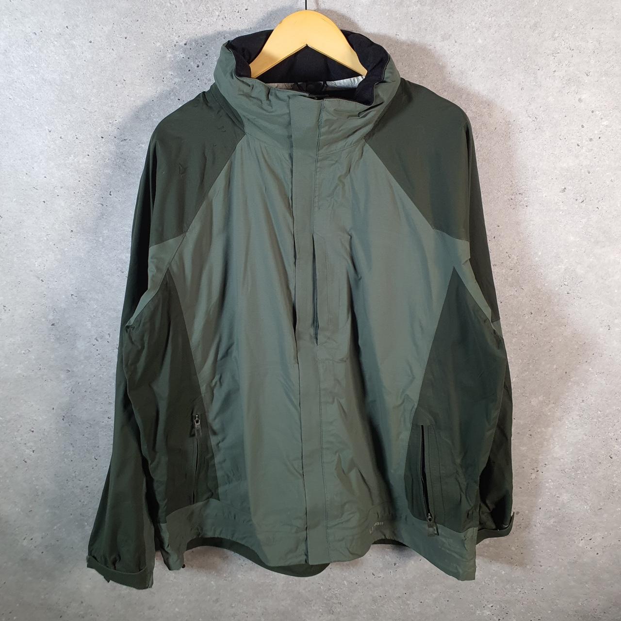 Vintage L.L. Bean Outdoors Nylon Jacket Mens XL Hooded Green Waterproof