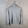 Vintage Nike Club Hoodie Womens Medium Grey Swoosh Y2K Pullover Logo