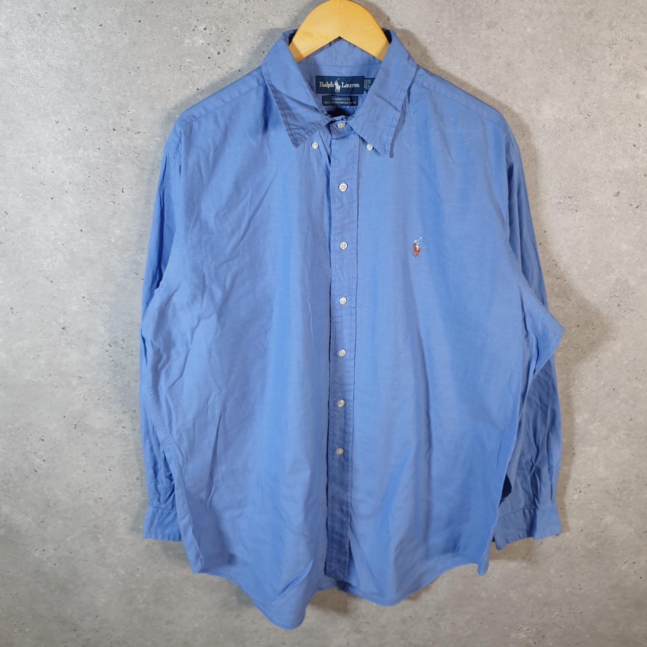 Vintage Ralph Lauren Button Down Shirt Men’s XL Blue Yarmouth Fit Pony Cotton