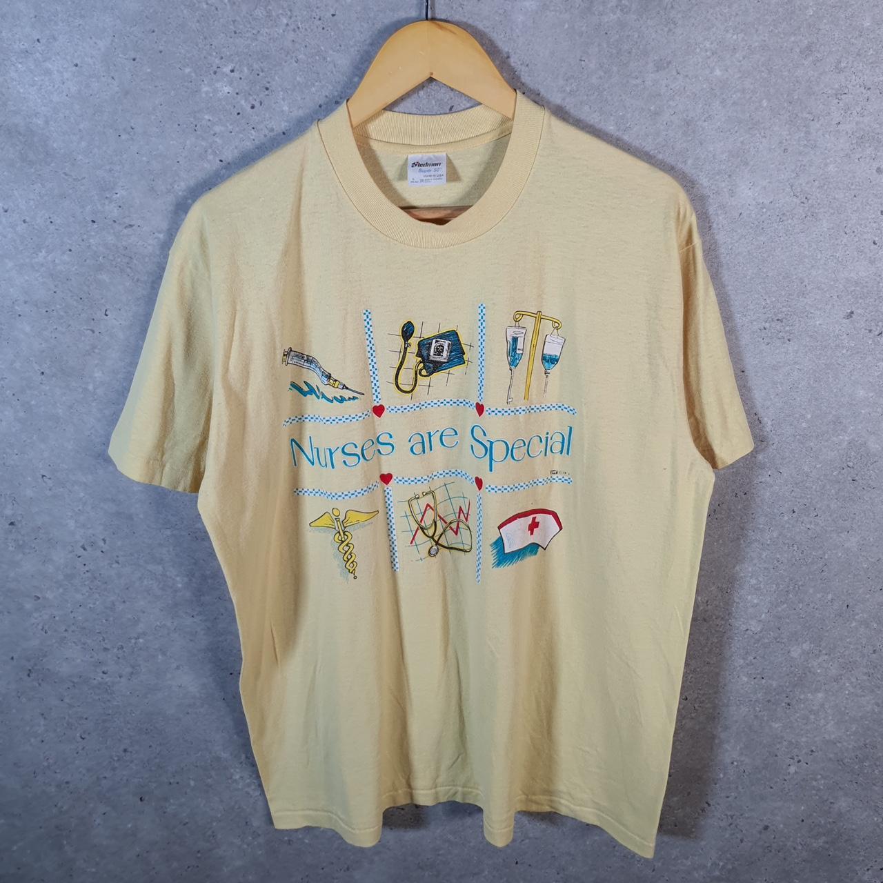 Vintage Stedman Nurses are special 90s USA Single Stitch T Shirt Men’s XL Yellow