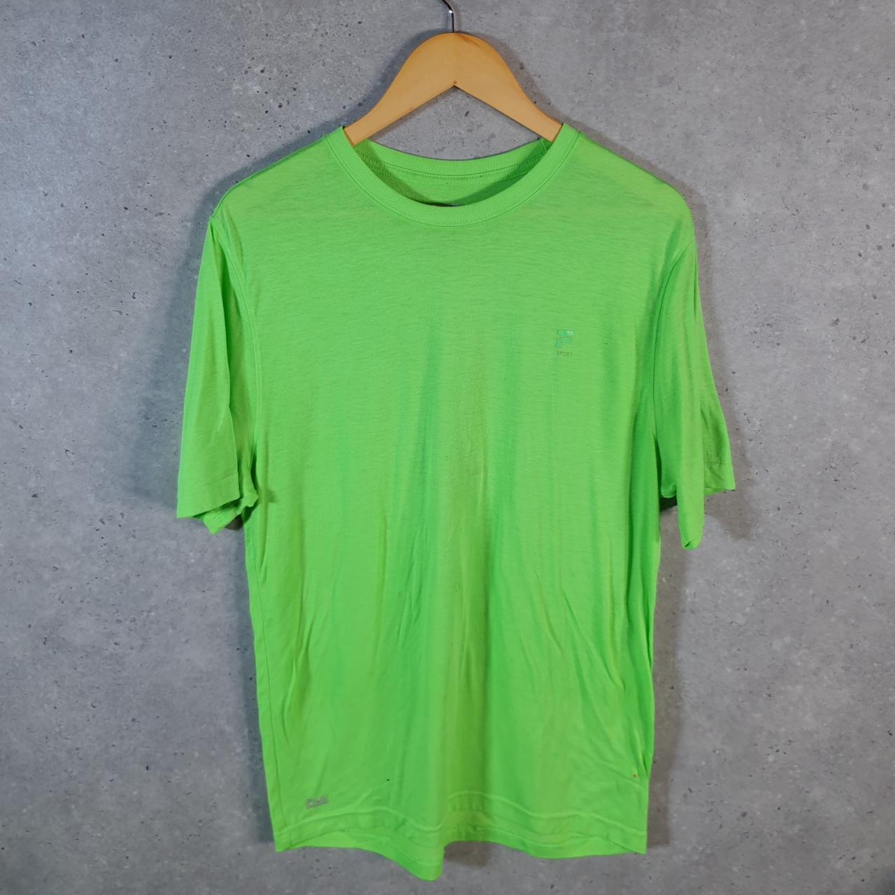 Vintage Fila Spellout T Shirt Men’s Small Green Logo Athletic Casual