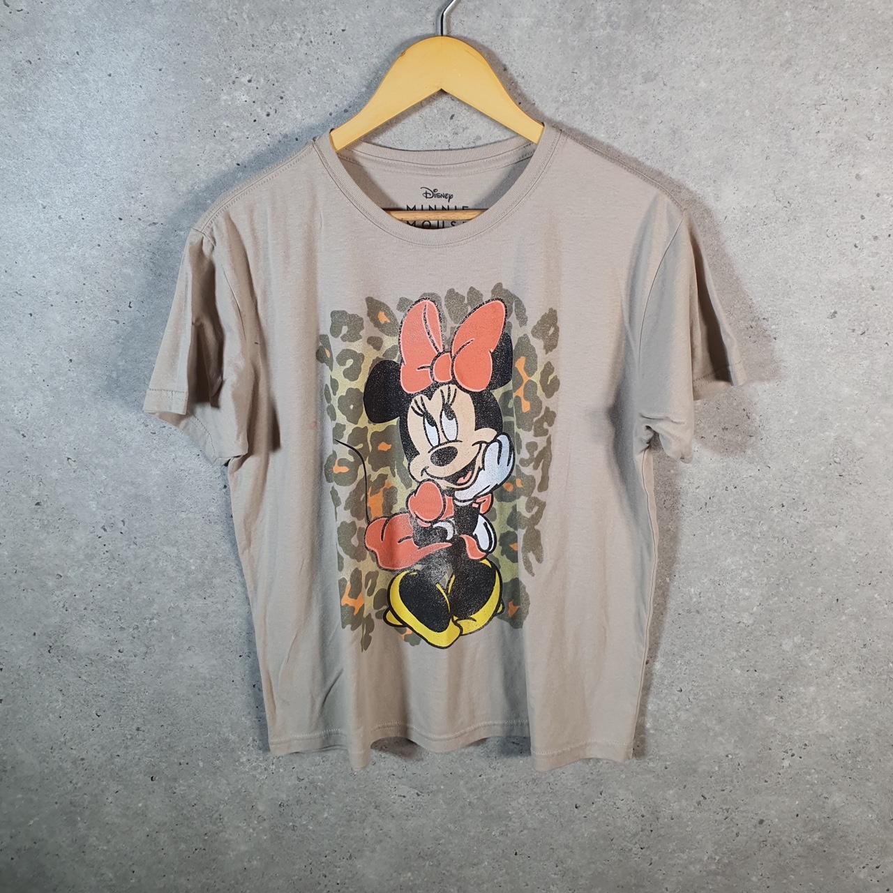 Vintage Disney Land Minnie Mouse T Shirt Shirt Womens XL Brown Graphic Cartoon C9762