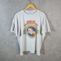 Vintage Baby In Construction Graphic USA 90s Single Stitch T Shirt Men’s Medium White C8914