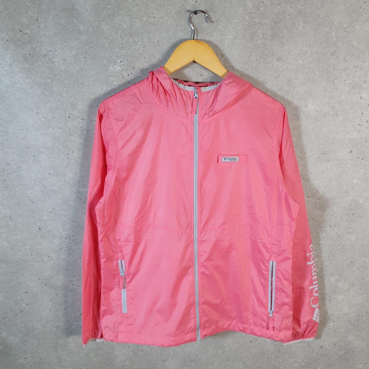 Vintage Columbia PFG Windbreaker Track Jacket Womens Medium Pink USA Athletic