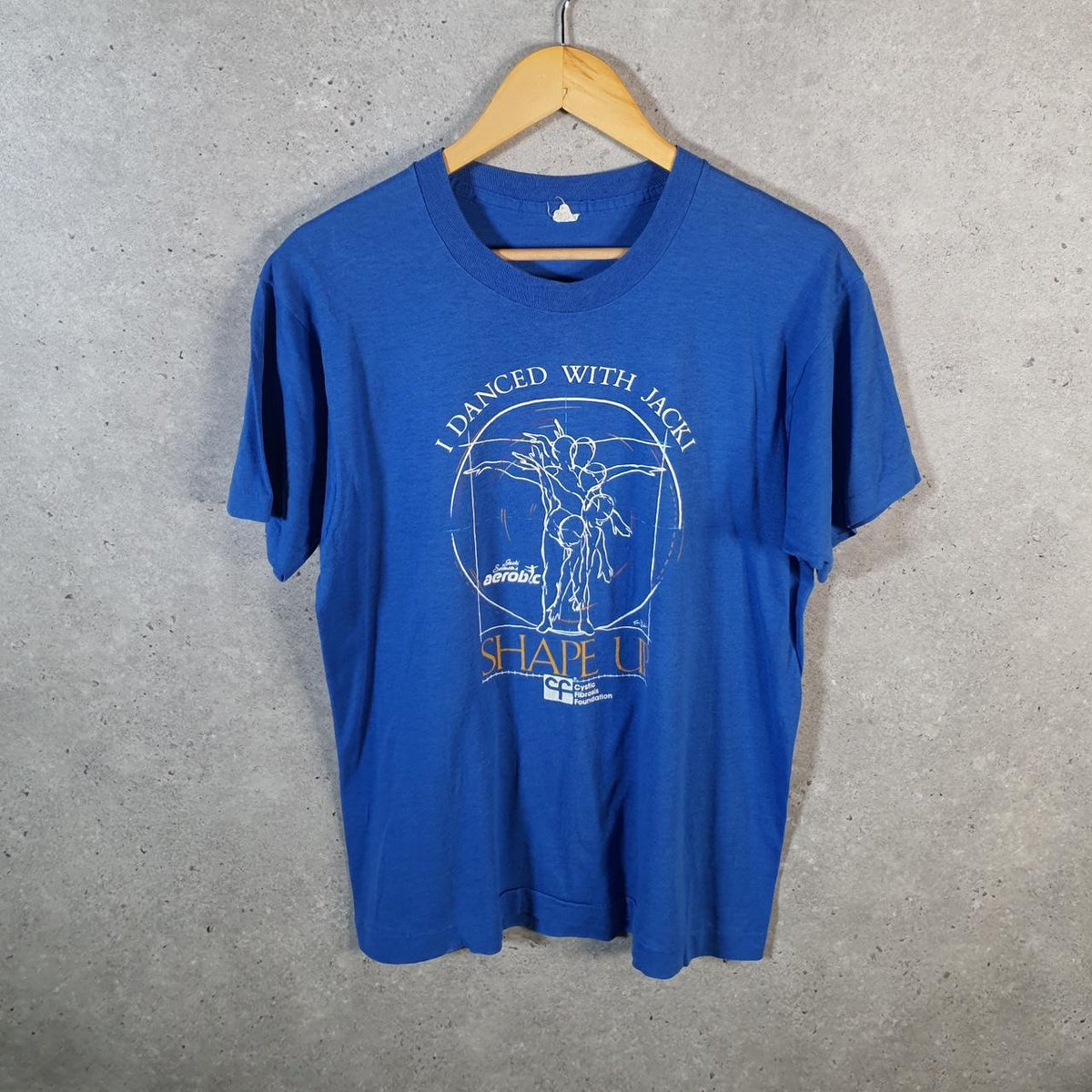 Vintage Cystic Fibrosis Dancing USA Screen Stars Single Stitch T Shirt Men’s Large Blue Big Fish Vintage