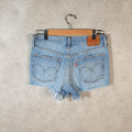 Vintage Levi’s 501 Cut Off Baggy Shorts Jorts Cargo Womens W27 White Relaxed Denim