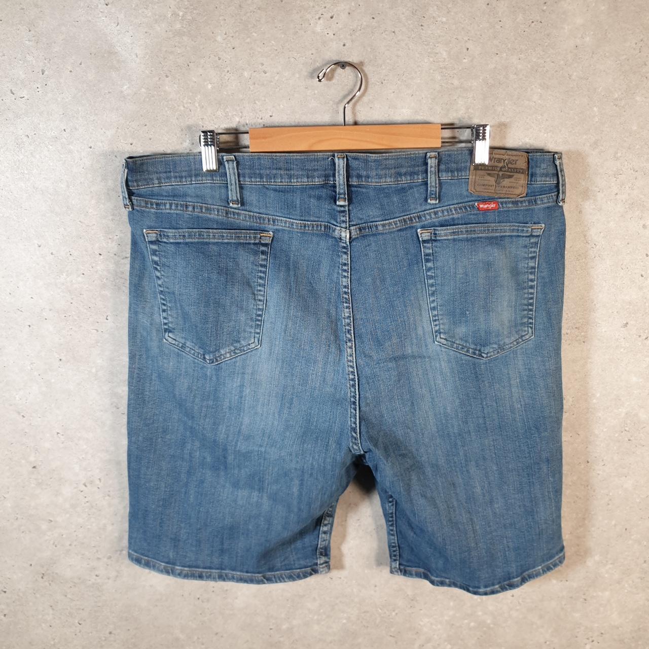 Vintage Wrangler Denim Shorts Jorts Cargo Men’s W42 Relaxed Blue Baggy Cotton