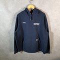Vintage Carhartt Hoodie Womens 2XL Navy Blue Pullover Blank USA Relaxed Fit