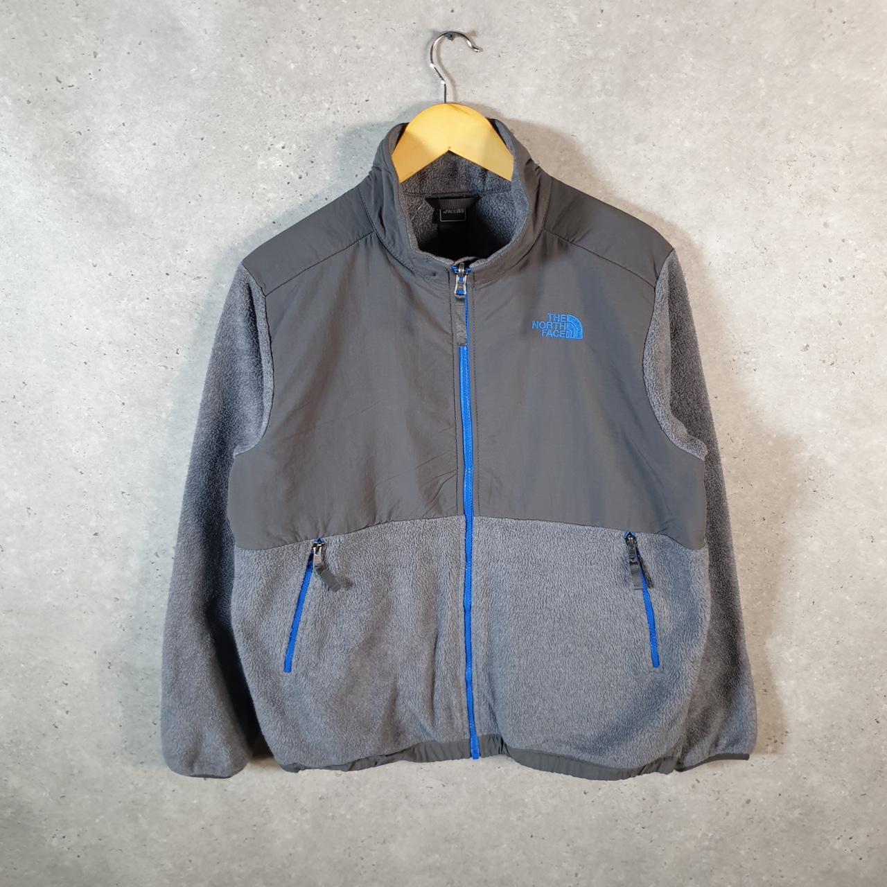 Vintage The North Face TNF Denali Fleece Sweatshirt Boys XL Grey Full Zip Logo