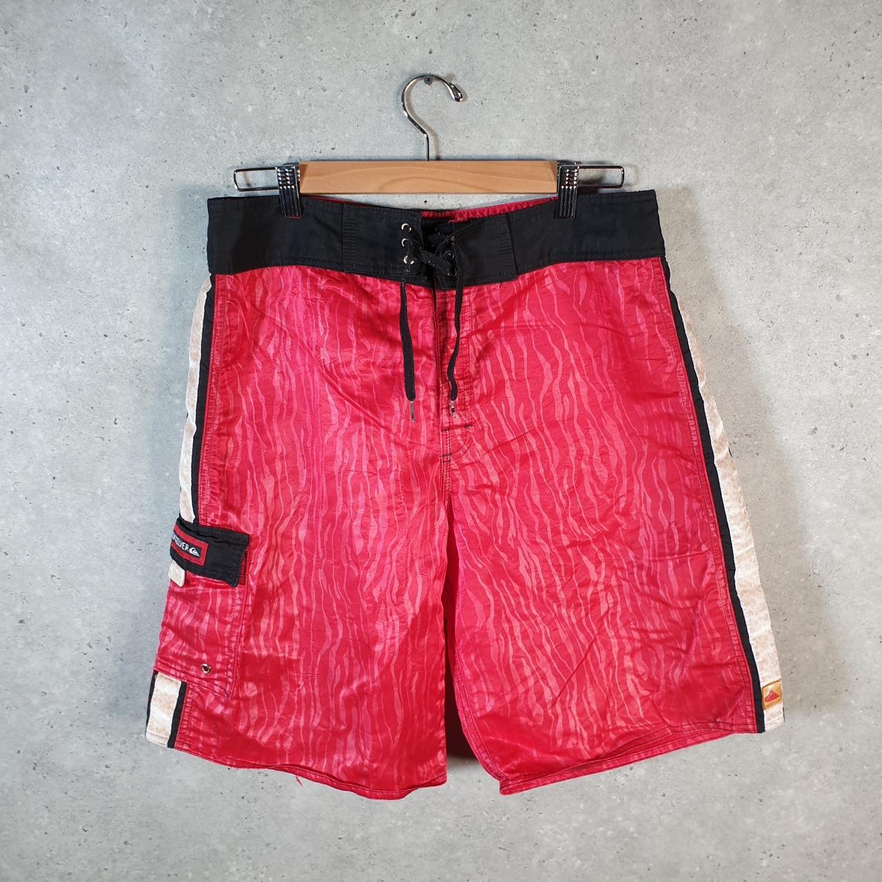 Vintage Quiksilver 90s USA Chino Shorts Jorts Cargo Men’s W32 Red Baggy