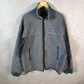Vintage Patagonia Lightweight 90s USA Fleece Full Zip Sweatshirt Mens XL Grey