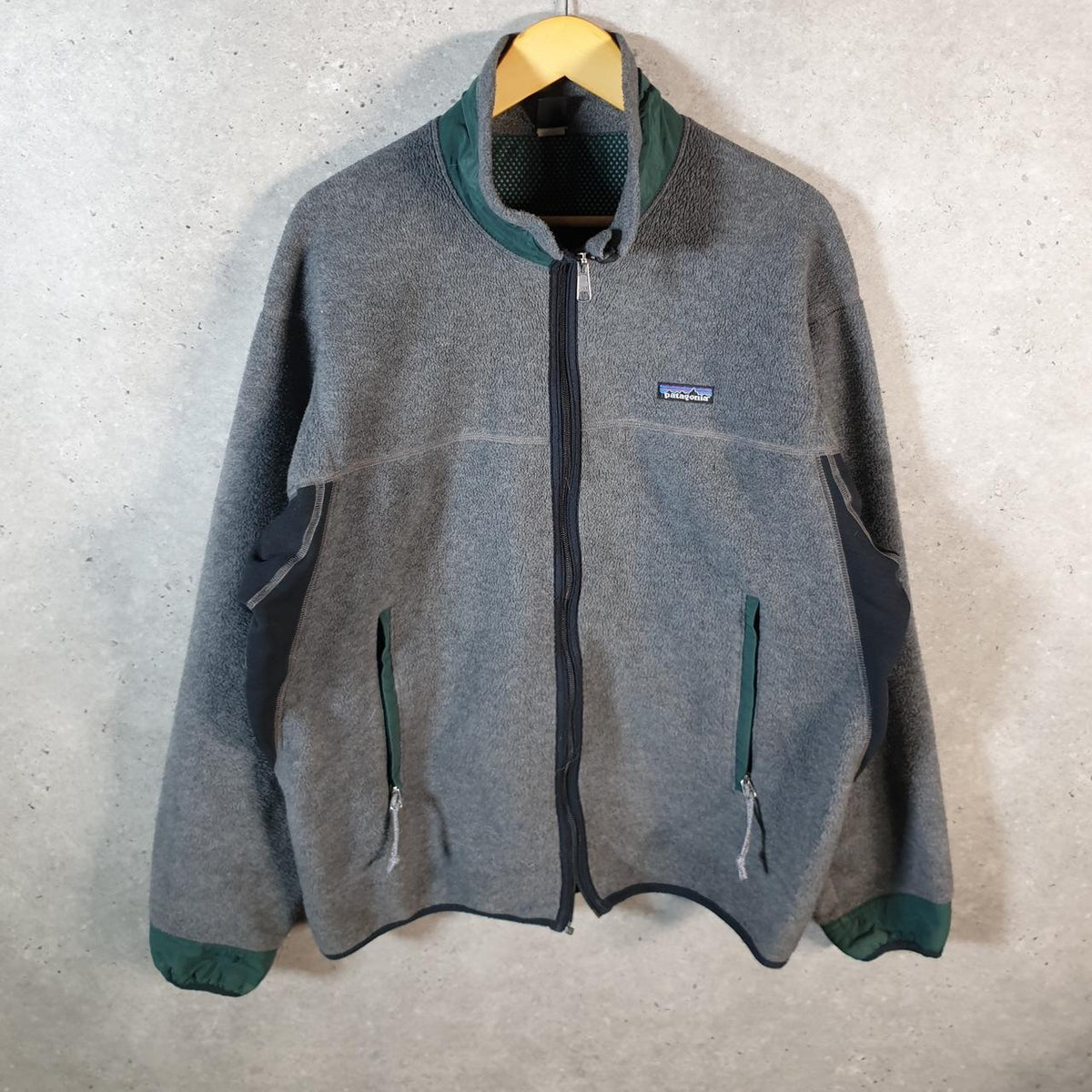 Vintage Patagonia Lightweight 90s USA Fleece Full Zip Sweatshirt Mens XL Grey