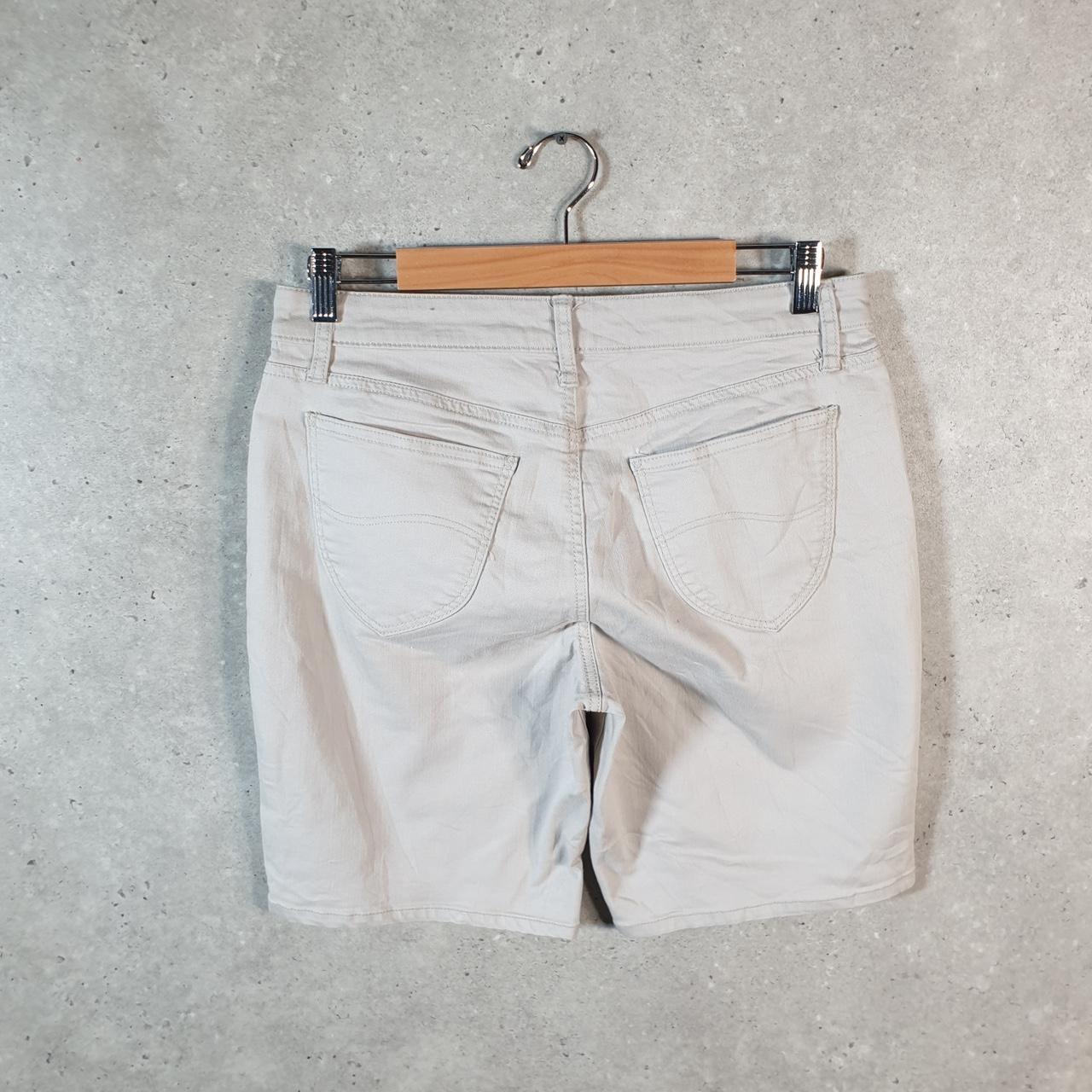 Vintage Lee Baggy Shorts Jorts Cargo Womens W30 Beige Relaxed Denim