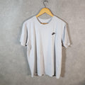 Vintage Nike Club Spellout T Shirt Mens Large White Logo Swoosh Athletic