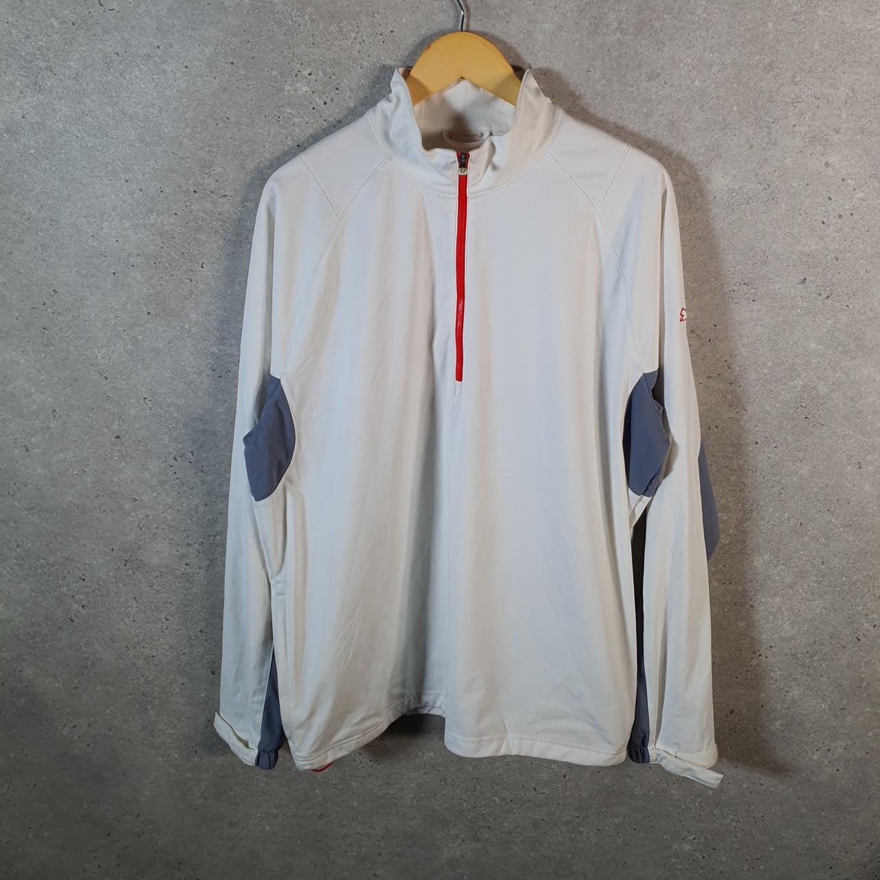 Vintage Puma Windbreaker Track Jacket Mens XL White 1/4 Zip Outdoors