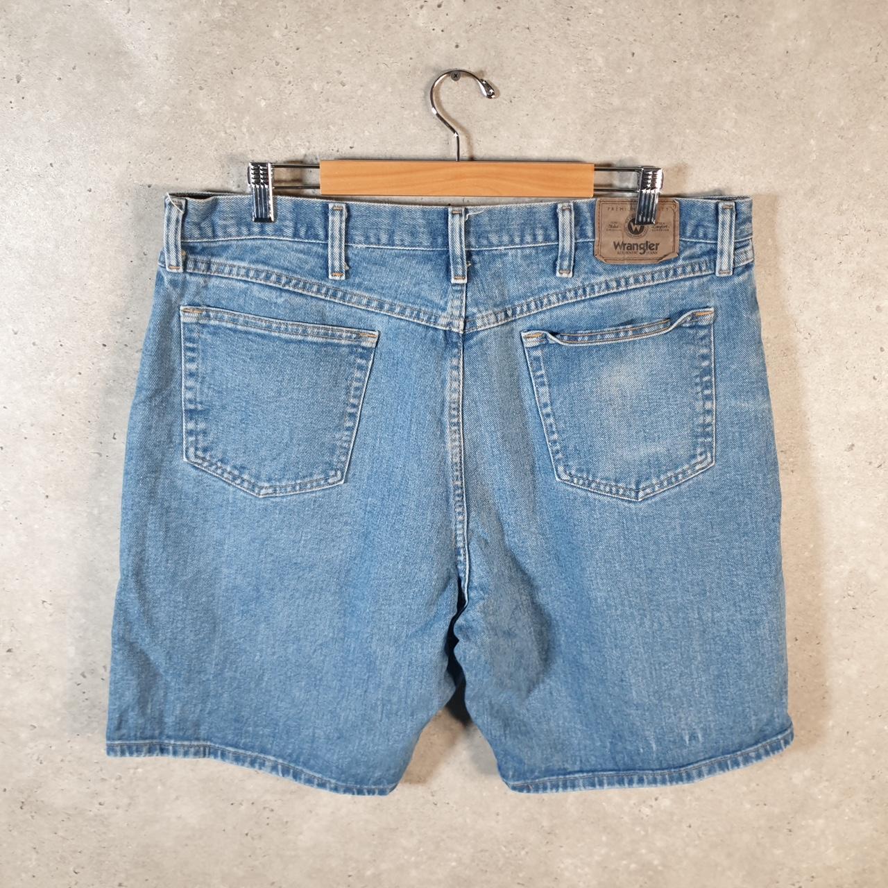 Vintage Wrangler Denim Shorts Jorts Cargo Men’s W40 Relaxed Blue Baggy Cotton