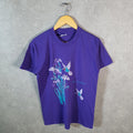 Vintage Hanes The Carolinas Flowers Birds 90s USA Single Stitch T Shirt Men’s Medium Purple C9372