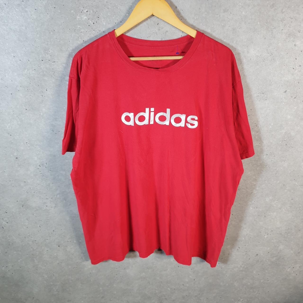 Vintage Adidas Go To Tee T Shirt Mens XL Red Three Stripes Logo Athletic