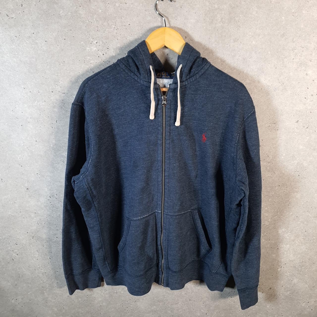 Vintage Ralph Lauren Polo Full Zip Hodie Men’s XL Blue Cotton Pony