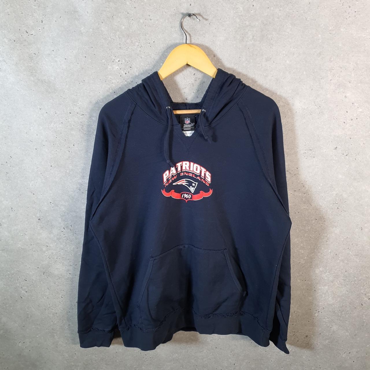 Vintage NFL New England Patriots Hoodie Womens XL Navy Blue Pullover USA Pro Sport