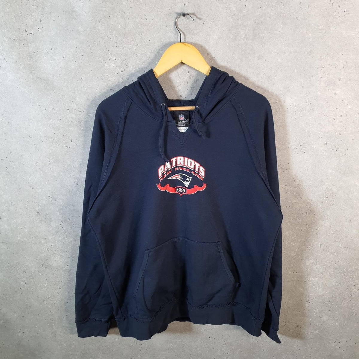 Vintage NFL New England Patriots Hoodie Womens XL Navy Blue Pullover USA Pro Sport