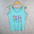 Vintage Cuffys Cape Cod Tulips 90s Graphic USA Single Stitch Vest Men’s Medium Blue