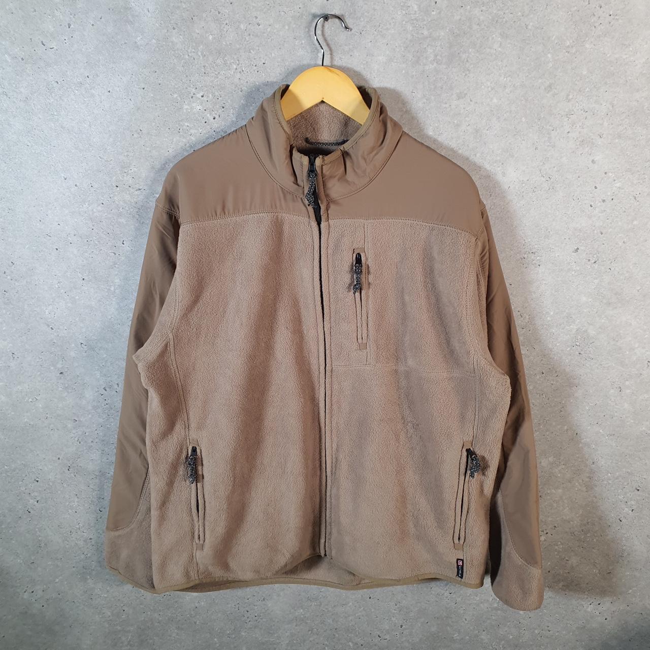 Vintage Chaps Ralph Lauren Full Zip Fleece Sweatshirt Mens Large Brown