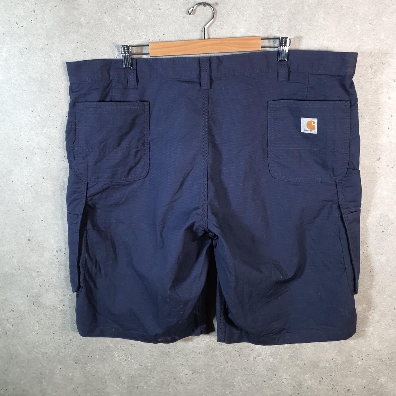 Vintage Carhartt Baggy Carpenter Shorts Jorts Cargo Men’s W44 Navy Blue Relaxed Fit Workwear Big Fish Vintage