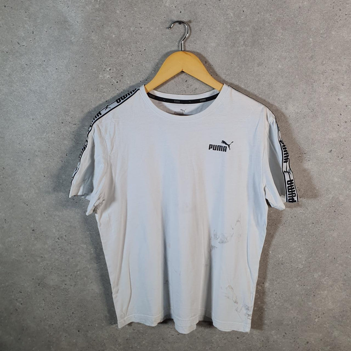 Vintage Puma Spellout T Shirt Men’s Medium White