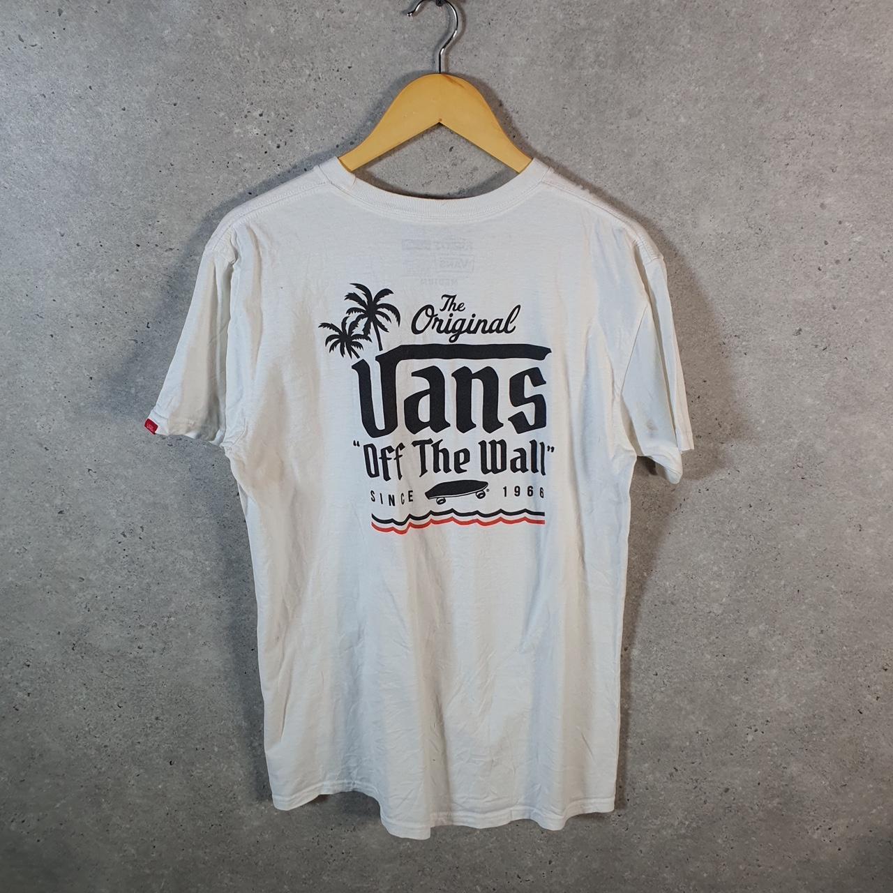Vintage Vans Off The Wall T Shirt Shirt Men’s Medium White Casual Logo Athletic