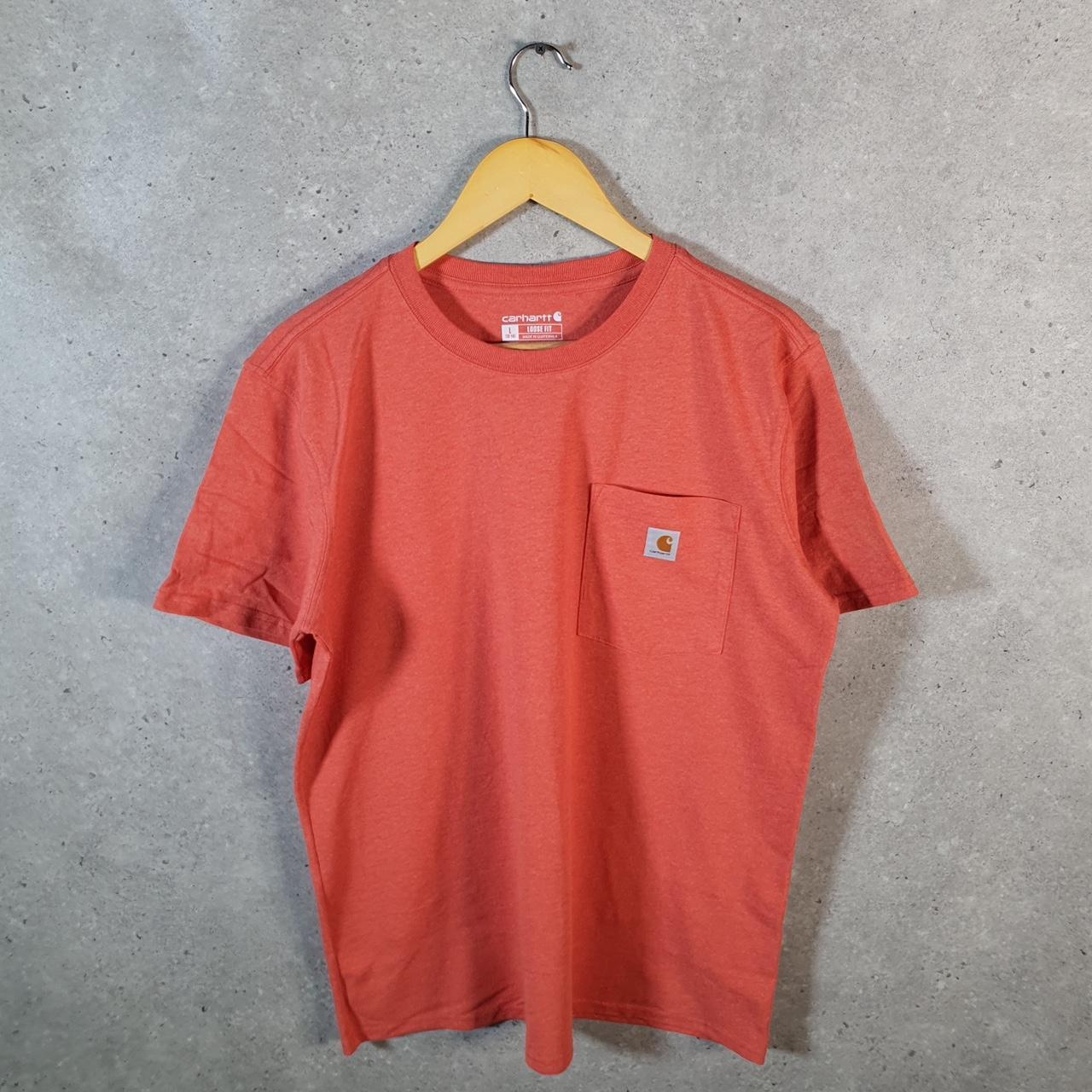 Vintage Carhartt Pocket T Shirt Womens Large Pink Workwear Chore Utility Loose Fit